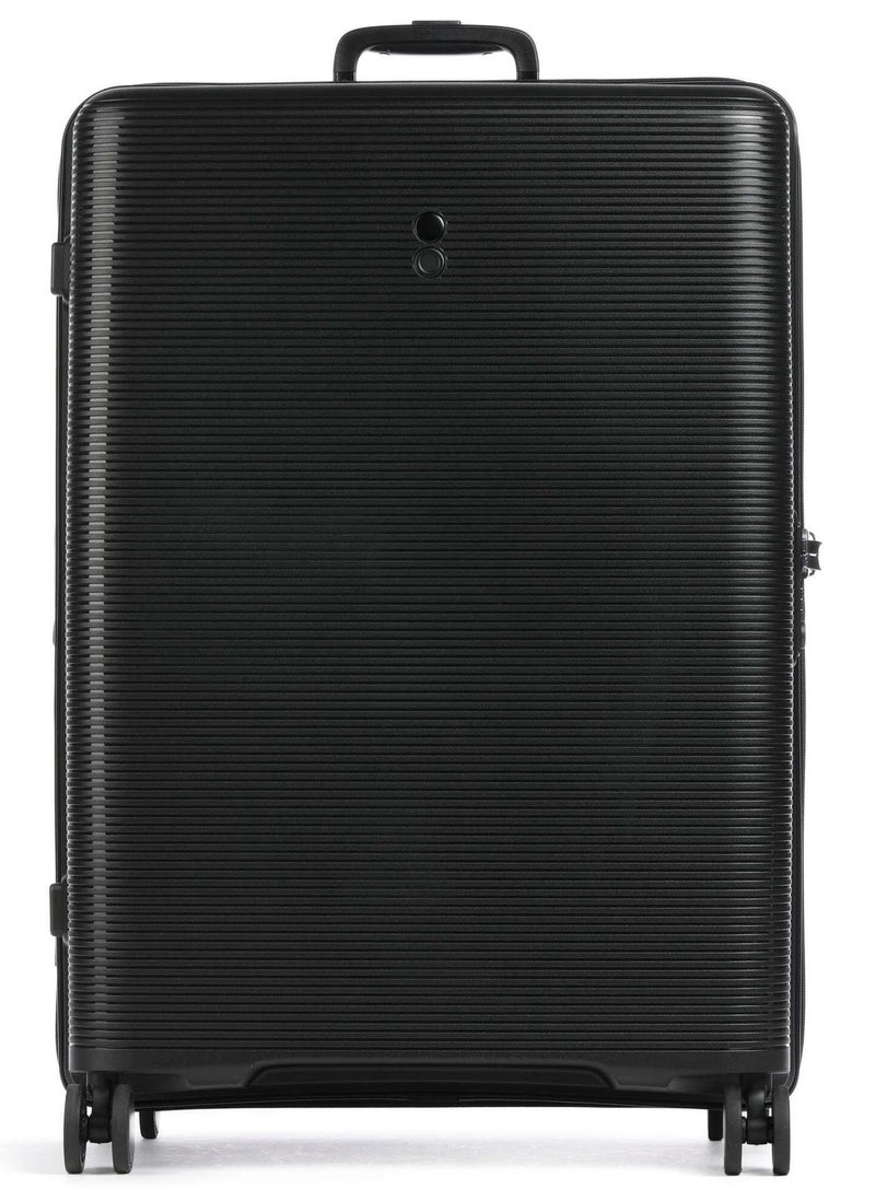 Echolac Forza 75 Cm Hardcase 4-Double Wheeled Expandable Cabin Luggage Trolley - Black - Image 1